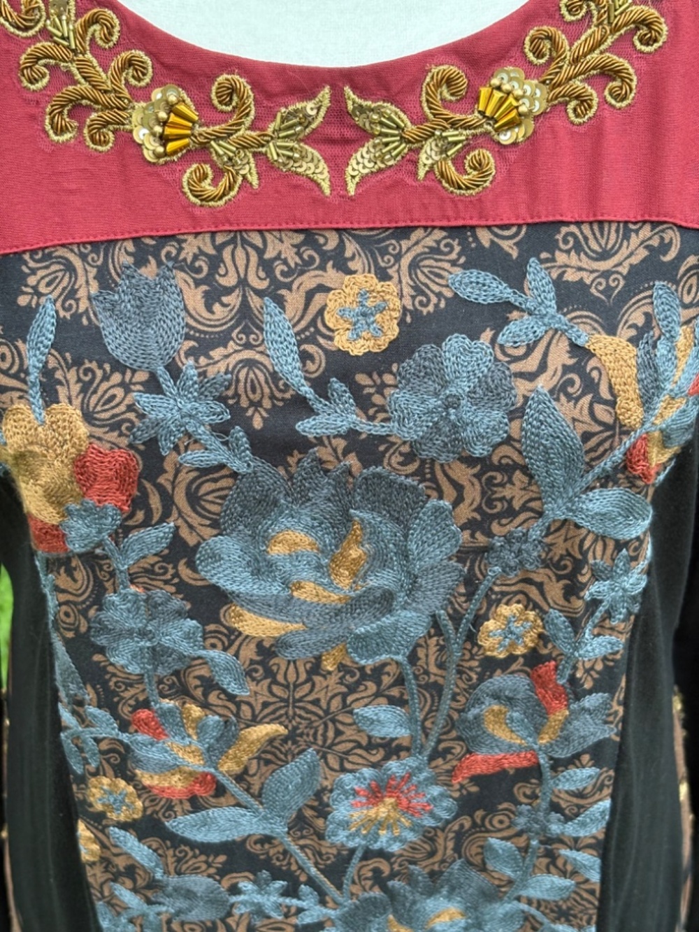 Soft Surroundings Artful Reverie Long Sleeve Maxi Dress, Size Small - Picture 2 of 9